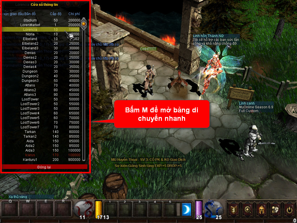 Chức năng chính của Game MU Bắc Việt